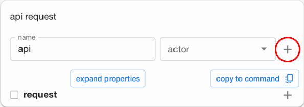 Codebricks Planner with use case details of the API request open, highlighting the option to add an actor.
